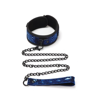 WHIPSMART DIAMOND COLLAR AND LEASH BLUE